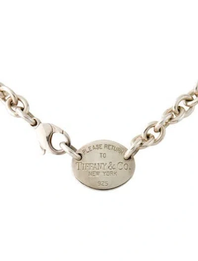 Pre-owned Tiffany & Co Oval Tag Choker Necklace, 15.25" In Multi