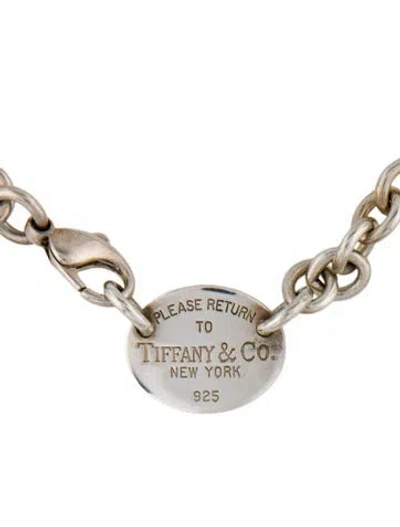 Pre-owned Tiffany & Co Oval Tag Choker Necklace, 15.25" In Multi