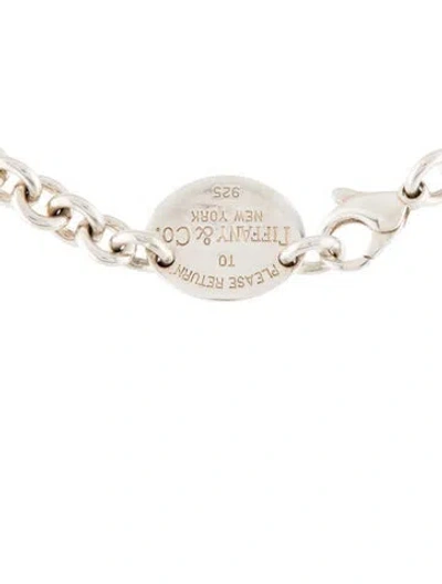 Pre-owned Tiffany & Co Oval Tag Choker Necklace, 15.5" In Multi