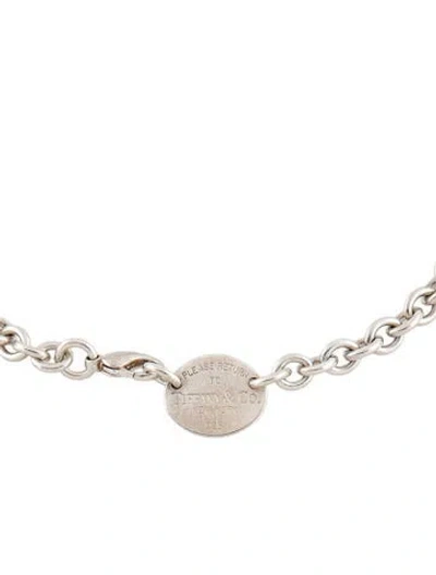 Pre-owned Tiffany & Co Oval Tag Choker Necklace, 15.75" In Multi