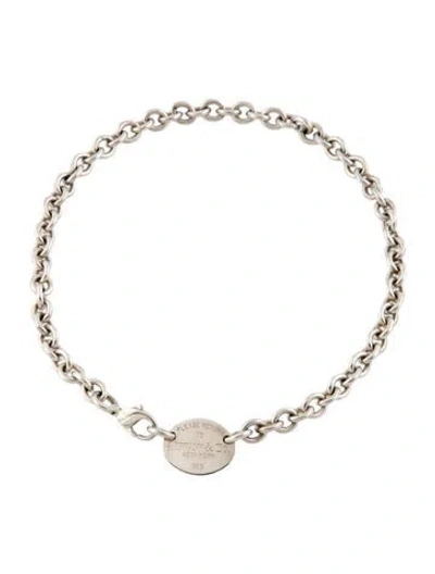 Pre-owned Tiffany & Co Oval Tag Choker Necklace In Multicolor
