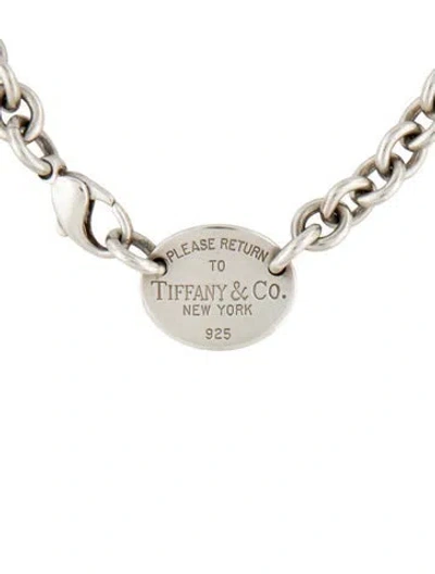 Pre-owned Tiffany & Co Oval Tag Choker Necklace In Multicolor