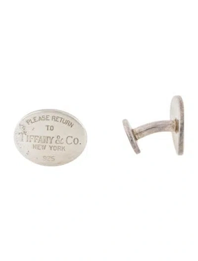 Pre-owned Tiffany & Co Oval Tag Cufflinks In Multi