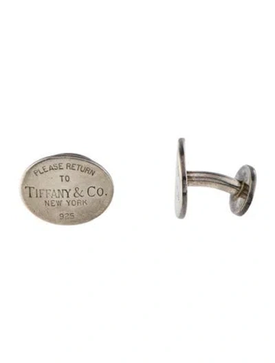 Pre-owned Tiffany & Co Oval Tag Cufflinks In Multi