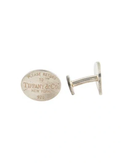 Pre-owned Tiffany & Co Oval Tag Cufflinks In Multi