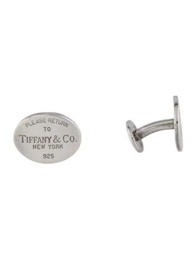 Pre-owned Tiffany & Co . Oval Tag Cufflinks In Multi