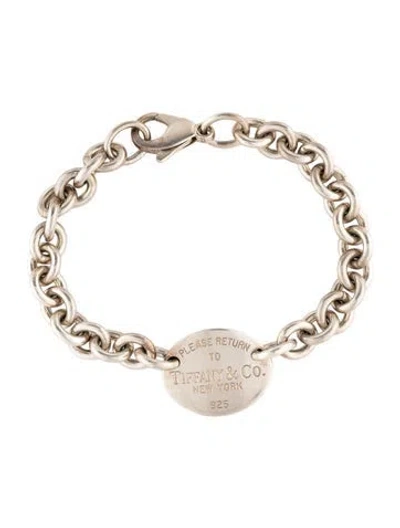 Pre-owned Tiffany & Co Oval Tag Link Bracelet, 6.75" In Multi