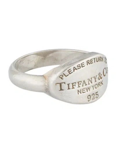 Pre-owned Tiffany & Co Oval Tag Signet Ring In Multi