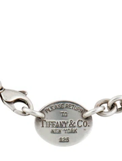 Pre-owned Tiffany & Co Oval Tag Station Necklace, 14" In Multi
