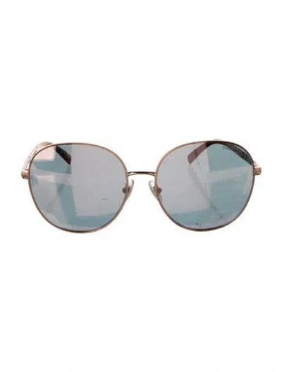 Pre-owned Tiffany & Co Oversize Mirrored Sunglasses In Gold