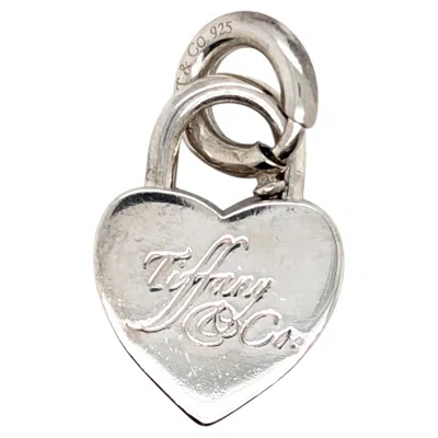 Pre-owned Tiffany & Co . Padlock Heart Charm With Tiffany Spring Sterling Silver 925 In Multiple
