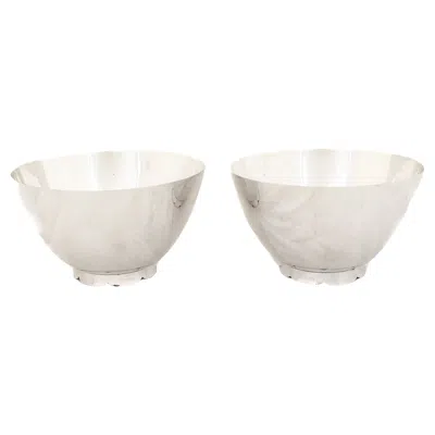 Pre-owned Tiffany & Co Pair Of Sterling Silver Tiffany Bowls In Sand