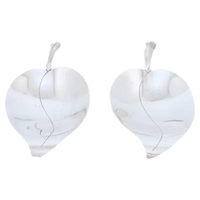 Pre-owned Tiffany & Co Pair Of Sterling Silver Tiffany Leaf Dishes