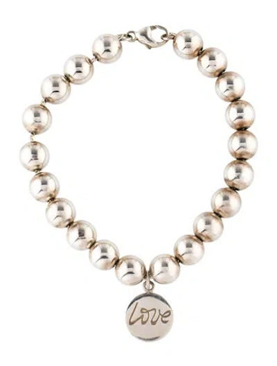 Pre-owned Tiffany & Co Paloma's Graffiti Love Charm Bead Bracelet, 6.25" In Multi