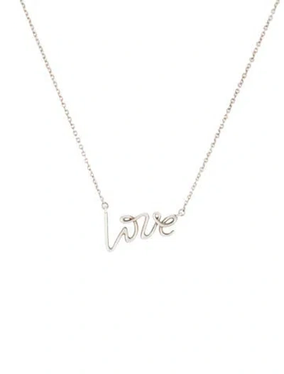 Pre-owned Tiffany & Co Paloma's Graffiti Love Pendant Necklace, 16.25" In Multi