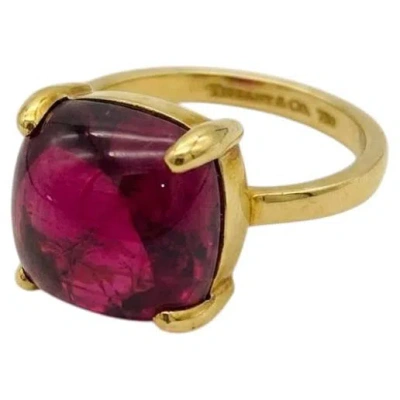 Pre-owned Tiffany & Co . Paloma Picasso 18k Yellow Gold Rubellite Sugar Stack Ring