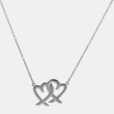 Pre-owned Tiffany & Co Paloma Picasso Double Loving Heart Sterling Silver Pendant Necklace