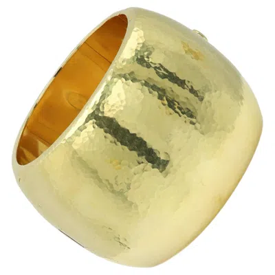 Pre-owned Tiffany & Co Paloma Picasso Hammered Bangle Cuff Bracelet 18k Gold In Multiple