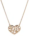 Tiffany & Co . Paloma Picasso Olive Leaf Heart 18k Rose Gold Pendant (authentic Pre-loved) In Brown
