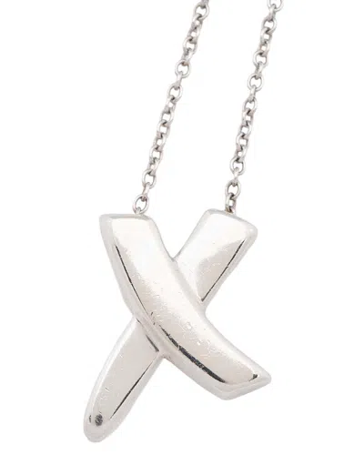 Pre-owned Tiffany & Co . Paloma Picasso Silver Graffiti X Necklace (authentic Pre-loved)