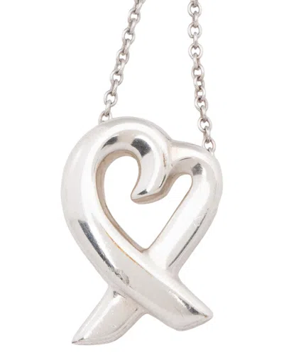 Tiffany & Co . Paloma Picasso Silver Loving Heart Necklace (authentic Pre-loved) In Metallic