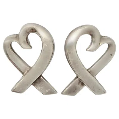 Pre-owned Tiffany & Co Paloma Picasso Sterling Silver Loving Hearts Earrings #20806 In Multi
