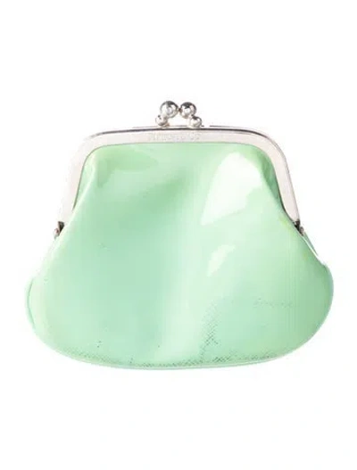 Pre-owned Tiffany & Co Patent Leather Coin Pouch In Green
