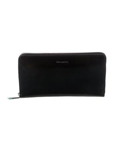 Pre-owned Tiffany & Co Patent Leather Continental Wallet In Black