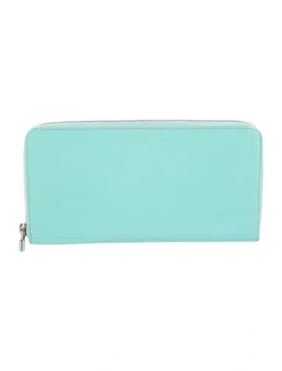 Pre-owned Tiffany & Co Patent Leather Continental Wallet In Blue