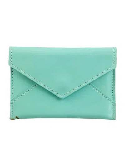 Pre-owned Tiffany & Co Patent Leather Graphic Print Card Holder In Blue
