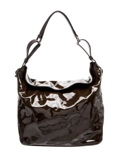 Pre-owned Tiffany & Co Patent Leather Hobo In Brown