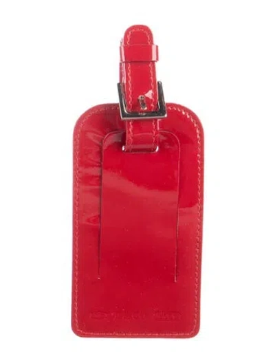 Pre-owned Tiffany & Co Patent Leather Luggage Tag In Red