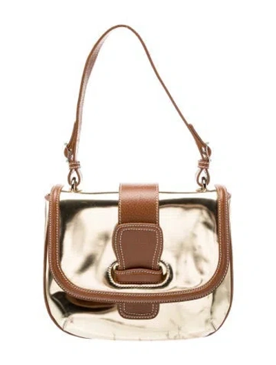 Pre-owned Tiffany & Co Patent Leather Shoulder Bag In Gold/neutrals