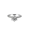Tiffany & Co . Pave Tiffany Setting Platinum 0.74 Ct. Tw. Diamond Engagement Ring (authentic Pre-love In Metallic