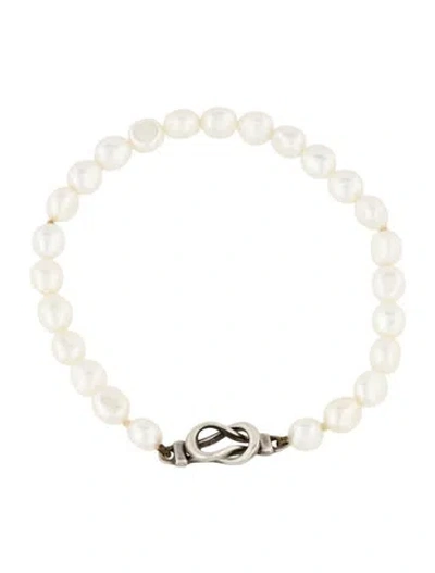 Pre-owned Tiffany & Co Pearl Bead Bracelet, 7" In Multi