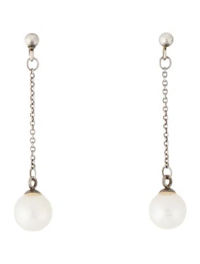 Pre-owned Tiffany & Co Pearl Drop Earrings In Multi