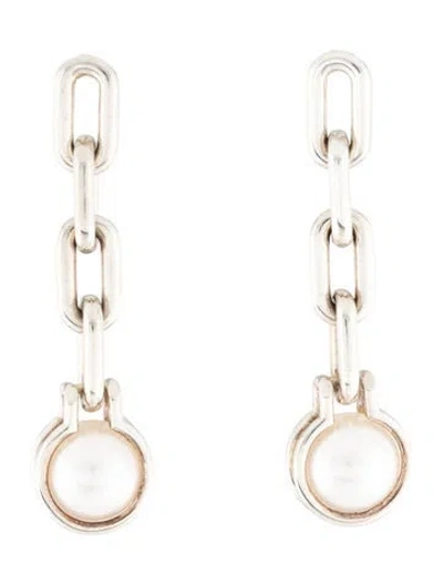 Pre-owned Tiffany & Co Pearl Hardwear Chain Drop Earrings In Multicolor