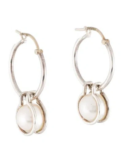 Pre-owned Tiffany & Co Pearl Hoop Earrings In Multicolor