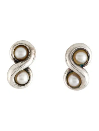 Pre-owned Tiffany & Co Pearl Infinity Stud Earrings In Multi