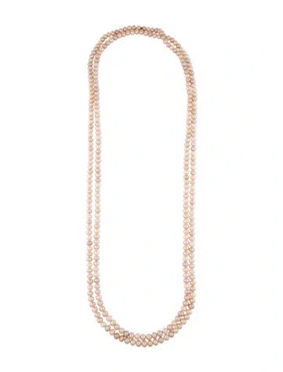 Pre-owned Tiffany & Co Pearl Long Wrap Necklace, .25" In Multi