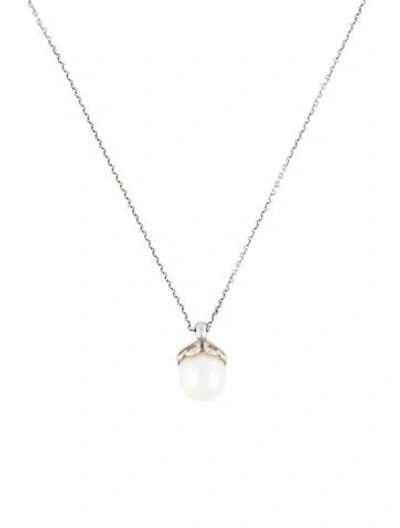 Pre-owned Tiffany & Co Pearl Pendant Necklace, 16" In Multi