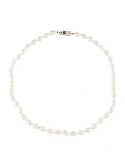 Pre-owned Tiffany & Co Pearl Strand Twist Clasp Necklace, 16.5" In Multi