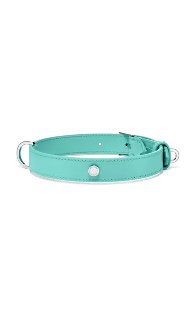 Tiffany & Co Pet Essentials Large Leather Collar In Blue