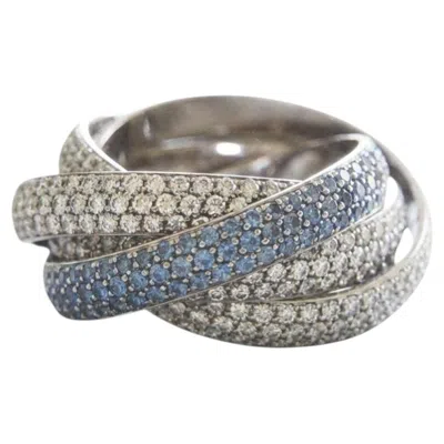 Pre-owned Tiffany & Co . Picasso Diamond Blue Sapphire Ring