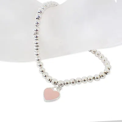Pre-owned Tiffany & Co Pink Enamel 925 Charm Bracelet () In Multi