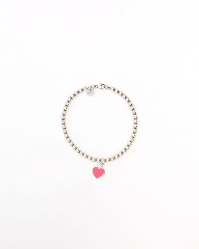 Tiffany & Co Pink Heart Tag Bead Bracelet In Multi