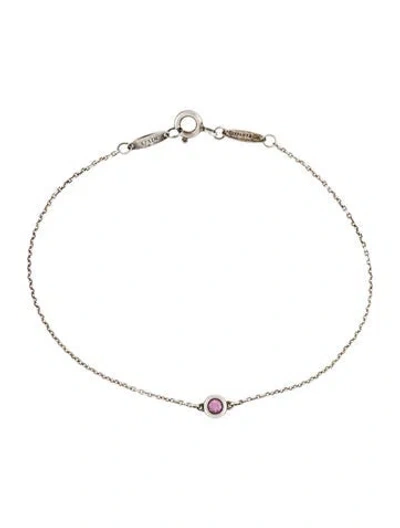 Pre-owned Tiffany & Co Pink Sapphire Color By The Yard Bracelet, 7" In Multi