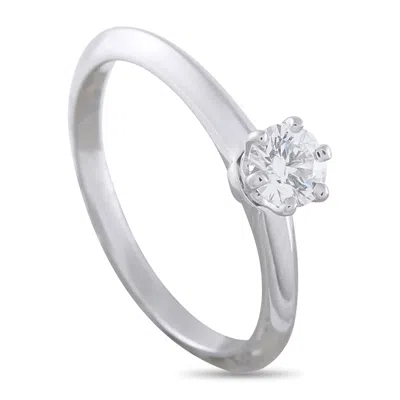Tiffany & Co Platinum 0.31ct Diamond Solitaire Ring Ti10-031326 In Metallic