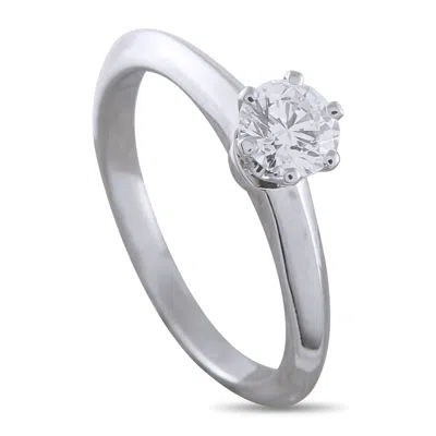 Tiffany & Co Platinum 0.38ct Diamond Solitaire Engagement Ring Ti18-031326 In Metallic