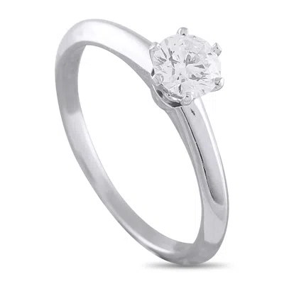 Tiffany & Co Platinum 0.38ct Diamond Solitaire Ring Ti02-040926 In White